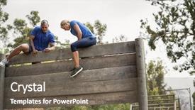  Presentation with obstacle course - Slide deck consisting of obstacle course in boot camp background and a gray colored foreground