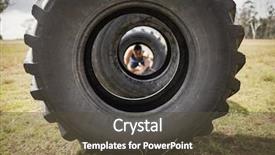  Presentation with obstacle course - PPT theme with obstacle course in boot camp background and a tawny brown colored foreground