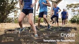  Presentation with obstacle course - Presentation theme consisting of obstacles - people receiving tire obstacle course background and a tawny brown colored foreground