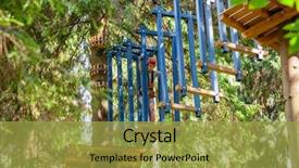  Presentation with obstacle course - Theme having obstacles - teenager boy wearing safety harness background and a yellow colored foreground