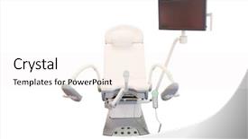  Presentation with annual dinner under the sea - PPT theme featuring obstatric surgery - gynecological chair under the white background and a  colored foreground