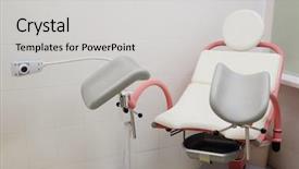  Presentation with surgery - Audience pleasing presentation theme consisting of obstatric surgery - image of gynecological chair backdrop and a light gray colored foreground