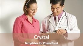  Presentation with obstetrics - Presentation with obstetrics gynecology - asian american male doctor consulting background and a coral colored foreground