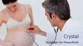  Presentation with obstetrics - Amazing PPT layouts having obstetrics gynecology - brunette pregnant woman examined backdrop and a sky blue colored foreground