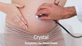  Presentation with obstetrics - Theme enhanced with obstetrics gynecology - close-up of a pregnant woman background and a coral colored foreground