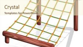  Presentation with course - Amazing slide set having obsticles - illustration of a rope course backdrop and a cream colored foreground