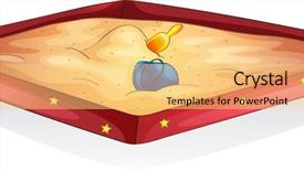  Presentation with sand - Amazing slide set having obsticles - illustration of a sand pit backdrop and a  colored foreground