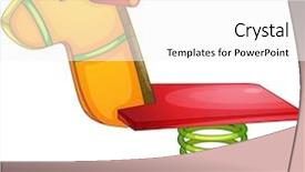  Presentation with horse - Beautiful presentation design featuring obsticles - illustration of springy horse backdrop and a  colored foreground