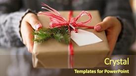  Presentation with hands holding - Colorful PPT layouts enhanced with occasion - hands of woman holding christmas backdrop and a tawny brown colored foreground