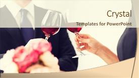  Presentation with wine retial - Beautiful slides featuring occasion - picture of engaged couple backdrop and a cream colored foreground