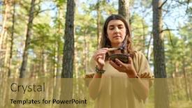  Presentation with ritual - Colorful PPT theme enhanced with occult-science-and-supernatural-concept backdrop and a gold colored foreground