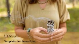  Presentation with science - Presentation design with occult-science-and-supernatural-concept background and a gold colored foreground