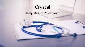  Presentation with medical equipment - Slides enhanced with occupation - medical equipment blue stethoscope background and a sky blue colored foreground