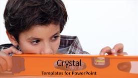  Presentation with spirit - Presentation featuring occupation kids - boy with a spirit level background and a coral colored foreground