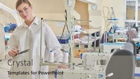  Presentation with apparel industry - Presentation design having occupation-of-a-beautiful-young background and a  colored foreground