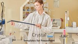  Presentation with apparel industry - PPT theme consisting of occupation-of-a-beautiful-young background and a  colored foreground