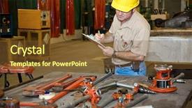  Presentation with inventory - Colorful theme enhanced with occupational hazard - auditor taking inventory of tools backdrop and a tawny brown colored foreground