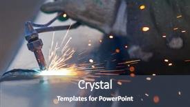  Presentation with steel pipe - Audience pleasing slide deck consisting of occupational hazard - worker cutting steel pipe using backdrop and a ocean colored foreground