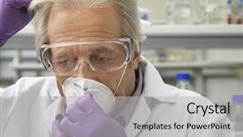  Presentation with occupational - Presentation theme consisting of occupational health - closeup of a mature male background and a light gray colored foreground