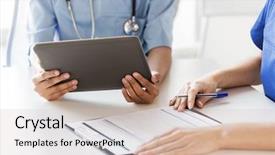  Presentation with occupational medical - Amazing slide set having occupational health - hospital profession people and medicine backdrop and a soft green colored foreground