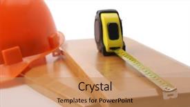  Presentation with occupational - PPT layouts having occupational health - orange hardhat with a ruler background and a coral colored foreground