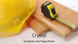  Presentation with occupational - Beautiful theme featuring occupational health - orange hardhat with a ruler backdrop and a coral colored foreground