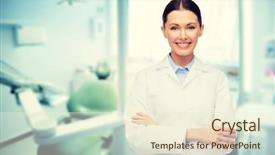  Presentation with medical concept - PPT theme featuring occupational health - people medicine stomatology and healthcare background and a cream colored foreground