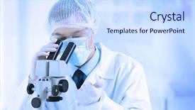  Presentation with occupational - Slides enhanced with occupational health - young male doctor making experiments background and a sky blue colored foreground