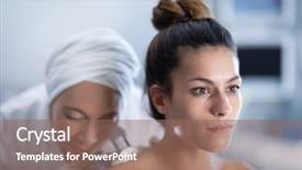  Presentation with healthcare workers - Cool new PPT theme with occupational health controls - front view of a mature backdrop and a  colored foreground