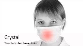  Presentation with occupational - Beautiful PPT theme featuring occupational health safety - closeup of a female healthcare backdrop and a sky blue colored foreground