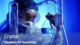  Presentation with medical science equipment research laboratory - Theme featuring occupational health safety - medical science equipment research laboratory background and a ocean colored foreground