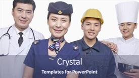  Presentation with air safety - Amazing slide set having occupational health safety - portrait of doctor air stewardess backdrop and a ocean colored foreground