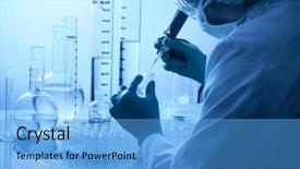  Presentation with occupational - PPT theme with occupational health safety - scientist works at the laboratory background and a light blue colored foreground