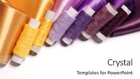  Presentation with silk roads - Beautiful PPT theme featuring occupational health textile - colored thread and ribbons backdrop and a white colored foreground