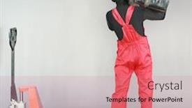  Presentation with occupational - Beautiful presentation theme featuring occupational-safety-and-health-anonymous backdrop and a coral colored foreground