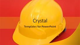  Presentation with hard work and growth - Colorful PPT theme enhanced with occupational safety health - yellow hard hat backdrop and a light gray colored foreground
