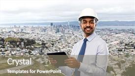  Presentation with architecture construction - Amazing PPT layouts having occupational safety specialist - architecture technology construction business backdrop and a gray colored foreground