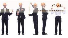  Presentation with photo collage - Cool new slide set with occupational safety specialist - panoramic photo collage of confident backdrop and a cream colored foreground