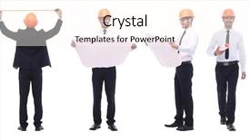  Presentation with photo collage - Audience pleasing theme consisting of occupational safety specialist - panoramic photo collage of qualified backdrop and a  colored foreground