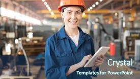  Presentation with pretty female military - PPT layouts with occupational safety specialist - pretty female engineer with toothy background and a ocean colored foreground