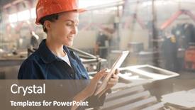  Presentation with pretty female military - PPT layouts having occupational safety specialist - pretty yung female engineer background and a coral colored foreground