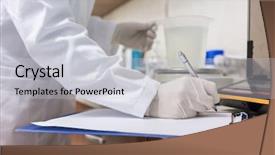  Presentation with laboratory equipment - Beautiful slides featuring occupational safety specialist - side view close-up backdrop and a light gray colored foreground