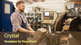  Presentation with industrial engineer - Beautiful slides featuring occupational safety specialist - young contemporary engineer in overalls backdrop and a tawny brown colored foreground