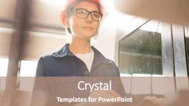  Presentation with safety data - PPT layouts enhanced with occupational safety specialist - young female engineer or controler background and a coral colored foreground