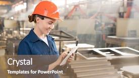  Presentation with safety data - PPT layouts enhanced with occupational safety specialist - young successful worker of contemporary background and a coral colored foreground