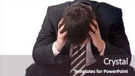  Presentation with management stress - Presentation having occupational stress management - businessman to fall into depression background and a tawny brown colored foreground