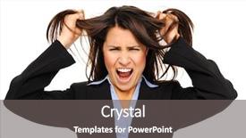  Presentation with stress management - Beautiful theme featuring occupational stress management - businesswoman in formal suit tearing backdrop and a dark gray colored foreground