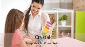  Presentation with occupational - Cool new slide set with occupational therapist - young woman teacher and little backdrop and a coral colored foreground