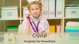  Presentation with pediatrics doctor - Amazing PPT theme having occupations children's health pediatric backdrop and a lemonade colored foreground