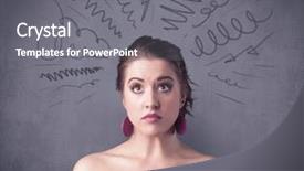  Presentation with worried female college student for health check up - PPT theme with occupied - cute female student making funny background and a gray colored foreground